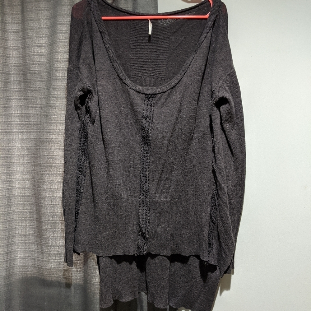 Boho Free People Knit Lace Sweater - Picture 3 of 6